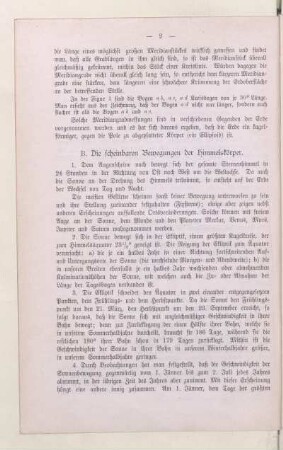 B. Die scheinbaren Bewegungen der Himmelskörper