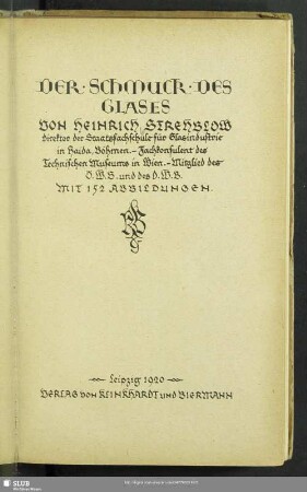 Der Schmuck des Glases : mit 152 Abbildungen