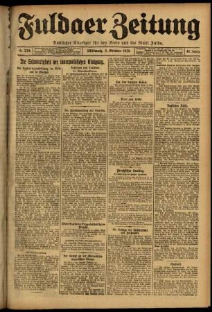 Ausgabe vom Mittwoch, den 05. Oktober 1921.