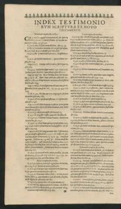 Index Testimoniorum Scripturae Ex Novo Testamento.