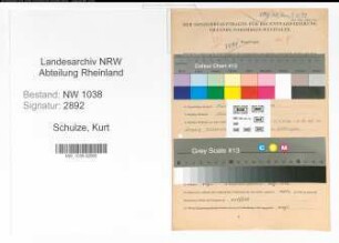 Entnazifizierung Kurt Schulze , geb. 10.04.1912 (Angestellter)