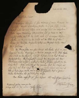 Brief von Wilhelm Grimm an Friedrich Creuzer