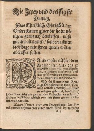 Die Zwey und dreissigste Predigt.