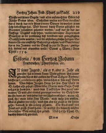 Historia/ von Hertzog Johann Friederichen ...