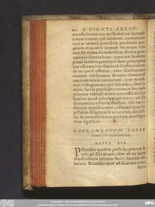 Sacramentum Collectionis sive communionis. Caput III.