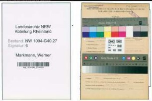 Entnazifizierung Werner Markmann , geb. 28.05.1917 (Wirtschaftsberater)