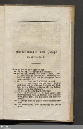 Verbesserungen und Zusätze im vierten Theile