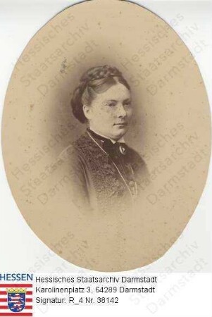 Rueding, Elise v. geb. v. Tiedemann (1836-1913) / Porträt, Brustbild in Medaillon