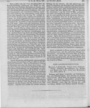 Tempel freier Gottesverehrung. Erhabene Betrachtungen der Dichter und Denker über Gott, Natur und Menschen. Eisleben: Reichardt 1837