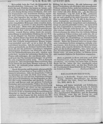 Tempel freier Gottesverehrung. Erhabene Betrachtungen der Dichter und Denker über Gott, Natur und Menschen. Eisleben: Reichardt 1837