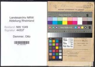 Entnazifizierung Otto Demmer , geb. 21.06.1907 (Ingenieur)
