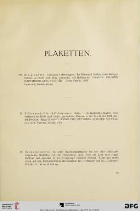 Plaketten (Nr. 78-83)