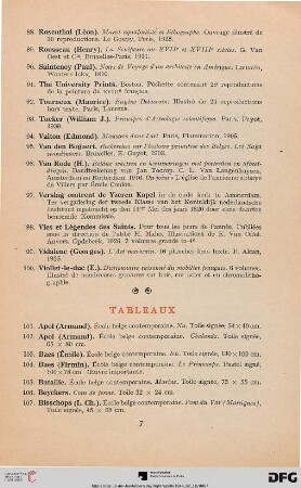 Tableux (Nr. 101-215)