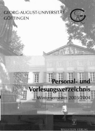 WS 2003/2004: Personal- und Vorlesungsverzeichnis ...