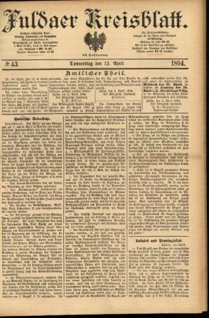 Ausgabe vom Donnerstag, den 12. April 1894.