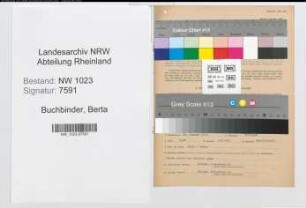 Entnazifizierung Berta Buchbinder , geb. 30.01.1914 (Verwaltungsangestellte)