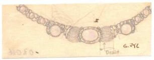 Entwurf einer Kette : Symmetrische Kette mit gefassten Edelsteinen; signiert; nummeriert