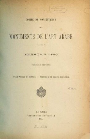 Exercice. 1890 = Fasc. 7