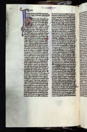 Bewohnte Initiale (Liber Deuteronomii): H(ec sunt verba), Esel an der Laier