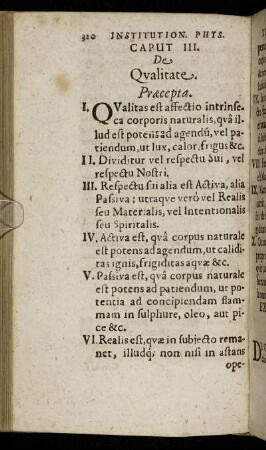Caput III. De Qualitate.