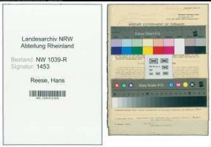 Entnazifizierung Hans Reese , geb. 14.10.1909 (Versicherungsagent)