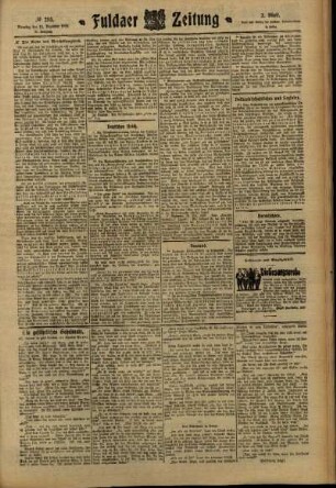 Zweite Ausgabe vom Dienstag, den 13. Dezember 1910.