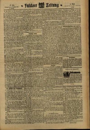 Zweite Ausgabe vom Dienstag, den 13. Dezember 1910.