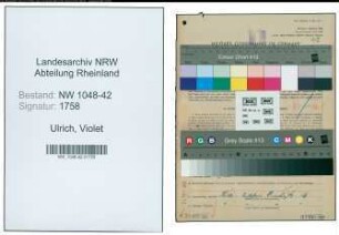 Entnazifizierung Violet Ulrich , geb. 02.07.1893 ()