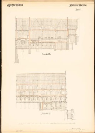 Auditoriengebäude der Philipps-Universität Marburg: 2 Schnitte