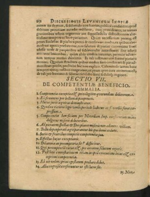 Sectio VII. De Competentiae Beneficio.