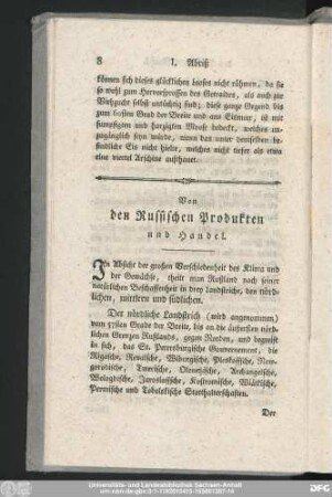 Von den Russischen Produkten und Handel.