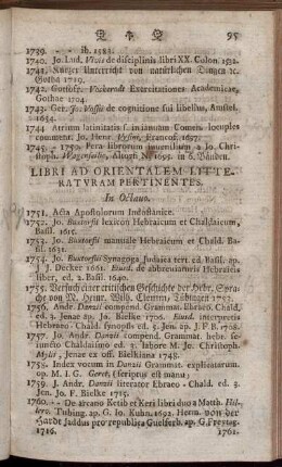 Libri Ad Orientalem Litteraturam Pertinentes. In Octavo