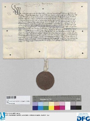 Das Landgericht des Burggraftums Nürnberg stellt ein Vidimus aus von der Urkunde des Kaisers Ludwig IV. betreffend das Asylrecht vom 30. Mai 1341. - Siegler: das Landgericht.