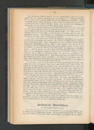 Koloniale Rundschau