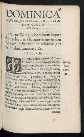 Dominica Quinquagesima, In Epistolam Concio ...