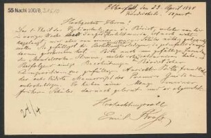 Brief an B. Schott's Söhne : 22.04.1888