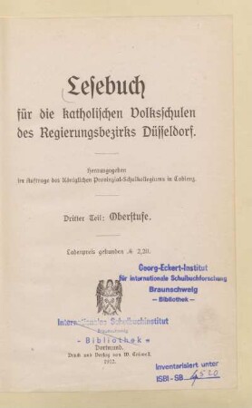 Teil 3 = Oberstufe, [Schülerband]: [Teil 3 = Oberstufe, [Schülerband]]