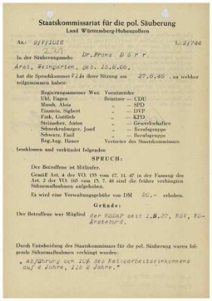 Dörr, Franz, Dr.
