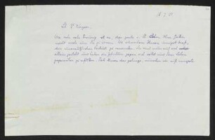 Brief von Gerhart Hauptmann an Rudolf Kayser