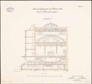 Friedrich-Wilhelms-Universität (Humboldt-Universität) Berlin Hörsaalgebäude: Schnitt 1:100