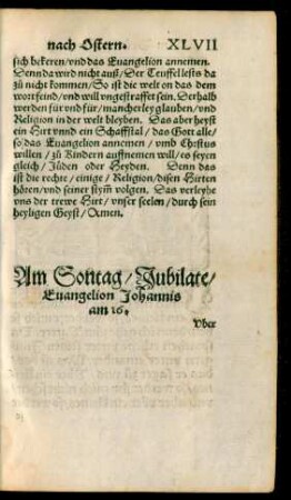 Am Sontag/ Iubilate ...