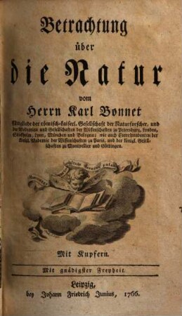 Betrachtung über die Natur