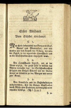 Erster Abschnitt. Vom Schedel überhaupt.