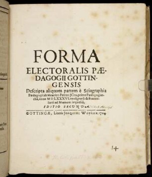 Forma Electoralis Pædagogii Gottingensis