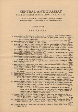 Nr. 478: Geschichte