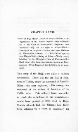 Chapter XXVII: Continuation of the Route, and Arrival at Khorremabád