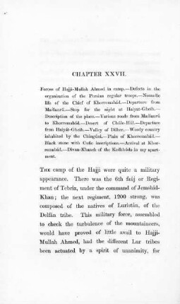 Chapter XXVII: Continuation of the Route, and Arrival at Khorremabád