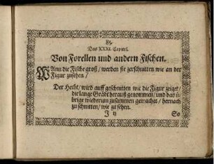 Das XXXI. Capitel. Von Forellen und andern Fischen