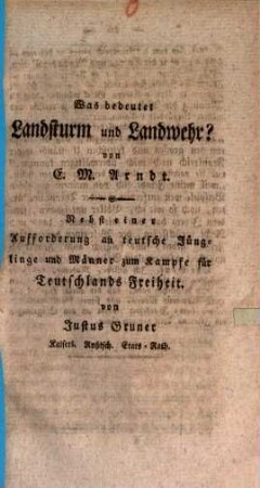 Was bedeutet Landsturm und Landwehr?