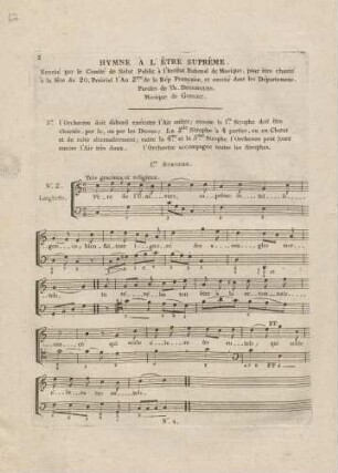 No. 2 Hymne à l'être suprême